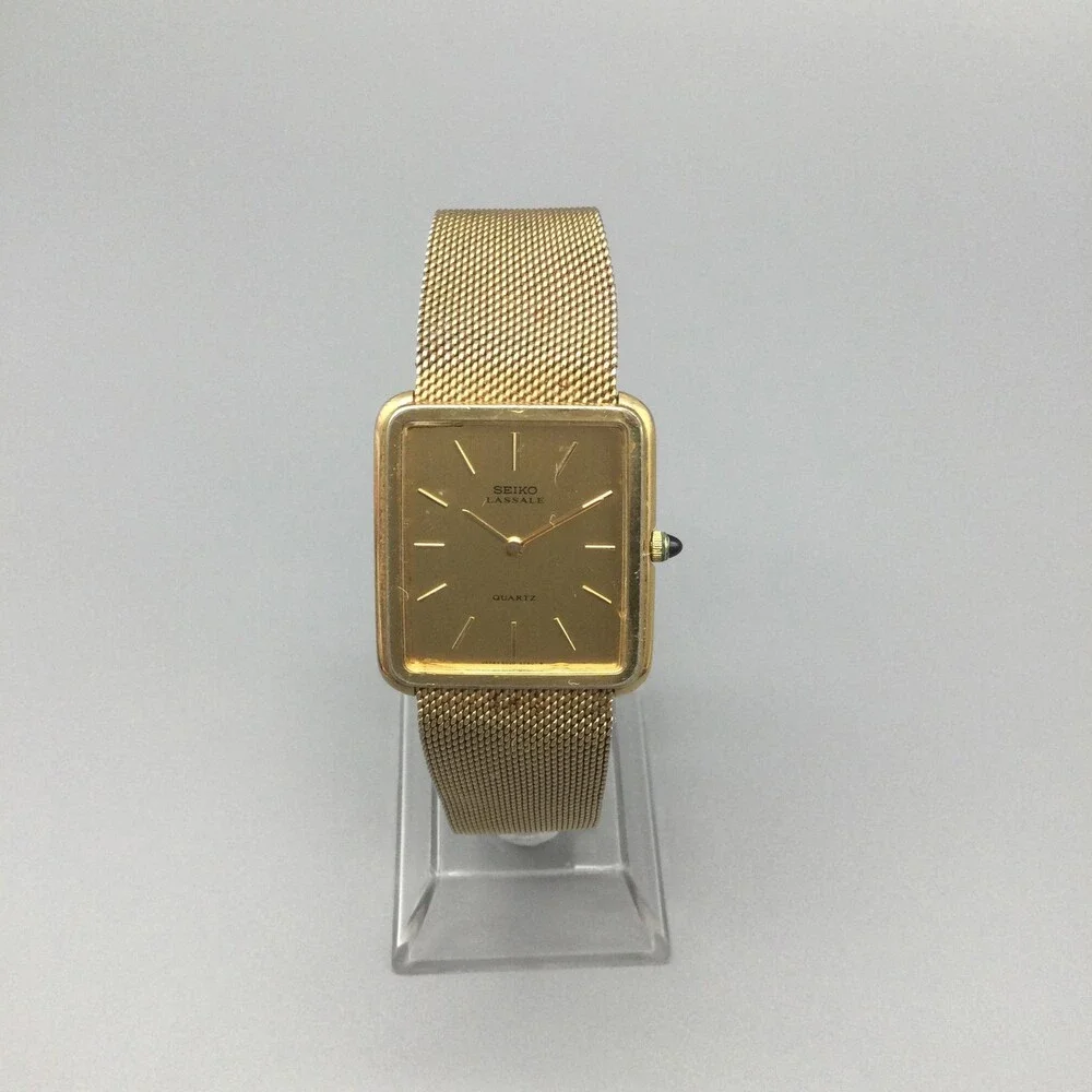 Vintage Seiko Lassale Womens Watch 29mm Gold Tone 6020-5039 7.25